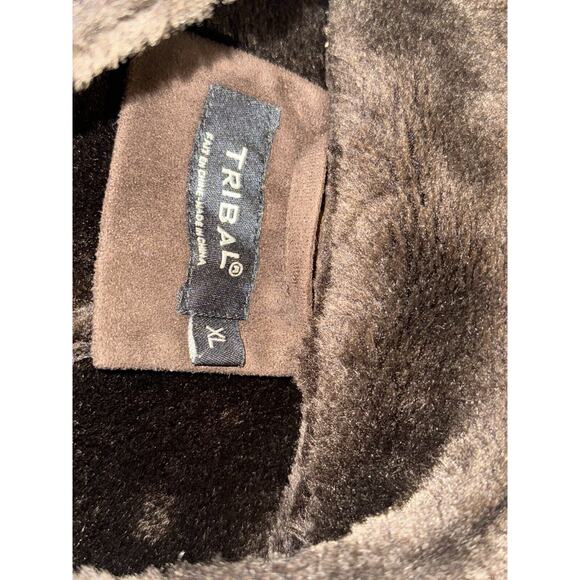 Tribal Jeans Faux Fur Sleeveless Vest Brown With Braided Detail‎ Size XL - Picture 6 of 9